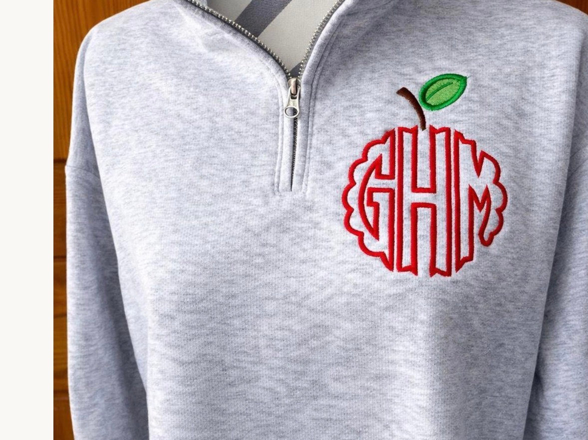 Teacher monogram qtr zip