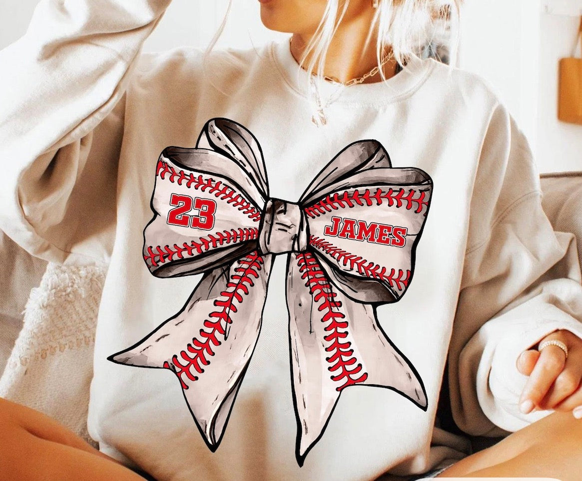 Custom Baseball Bow SWEATSHIRT