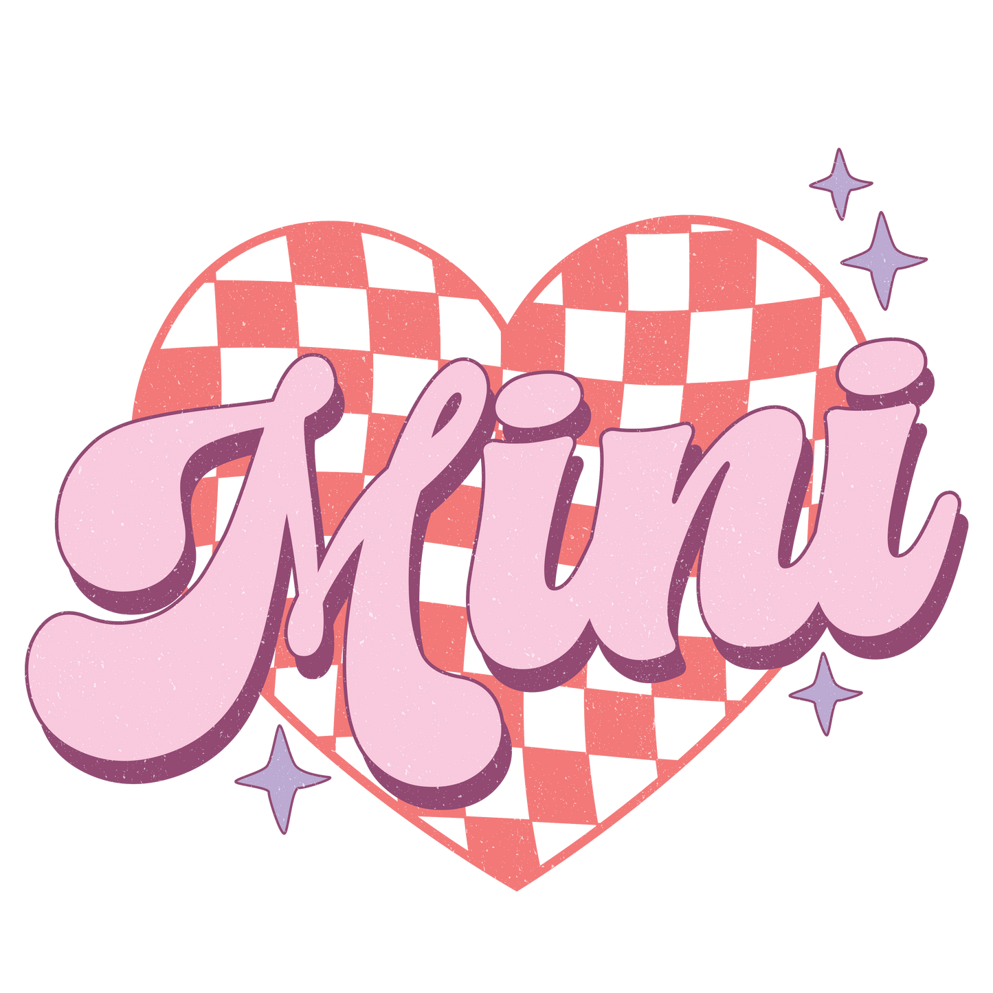 Mini Checkered Heart Valentine Design Transfer