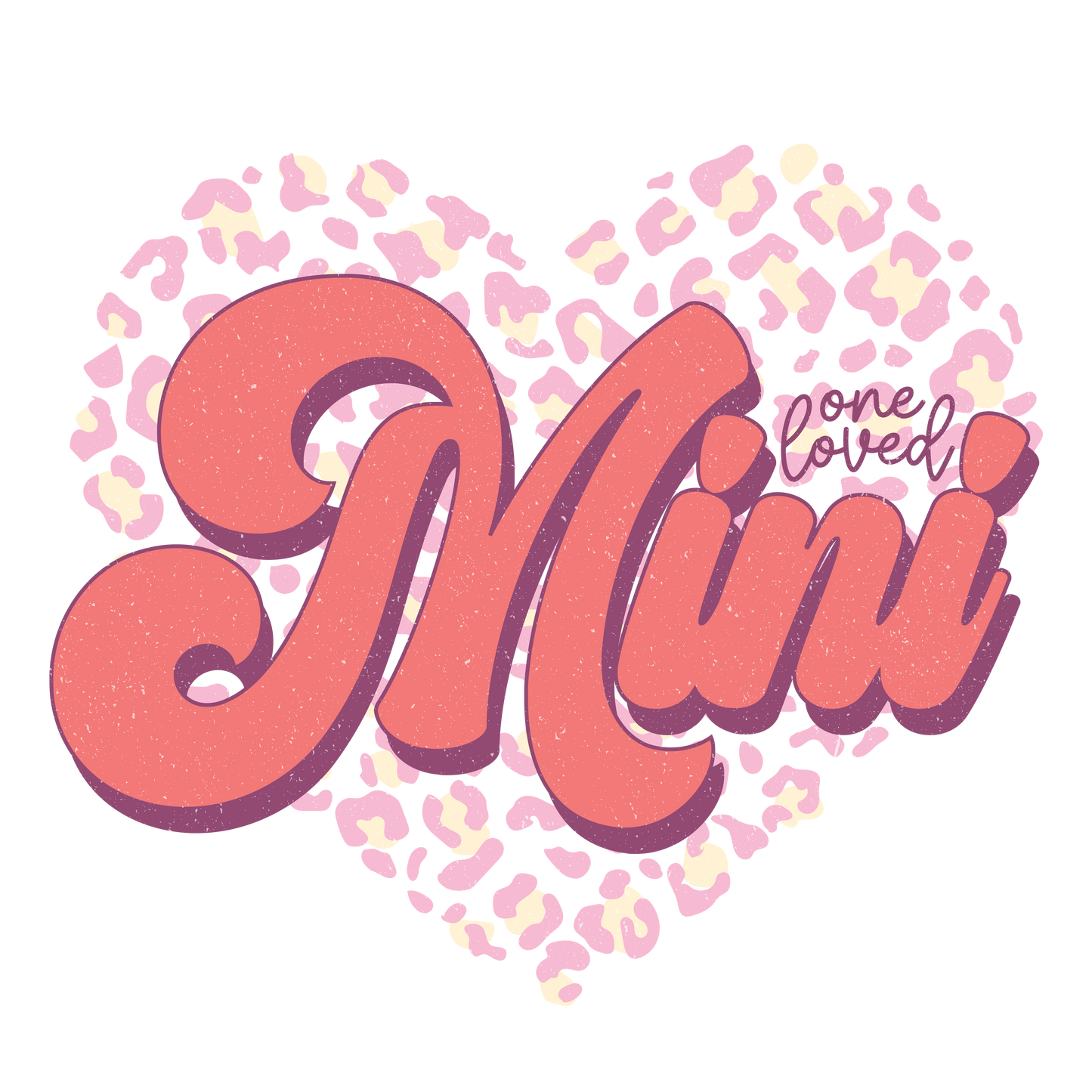 One Loved Mini Pink Leopard Valentine Design Transfer