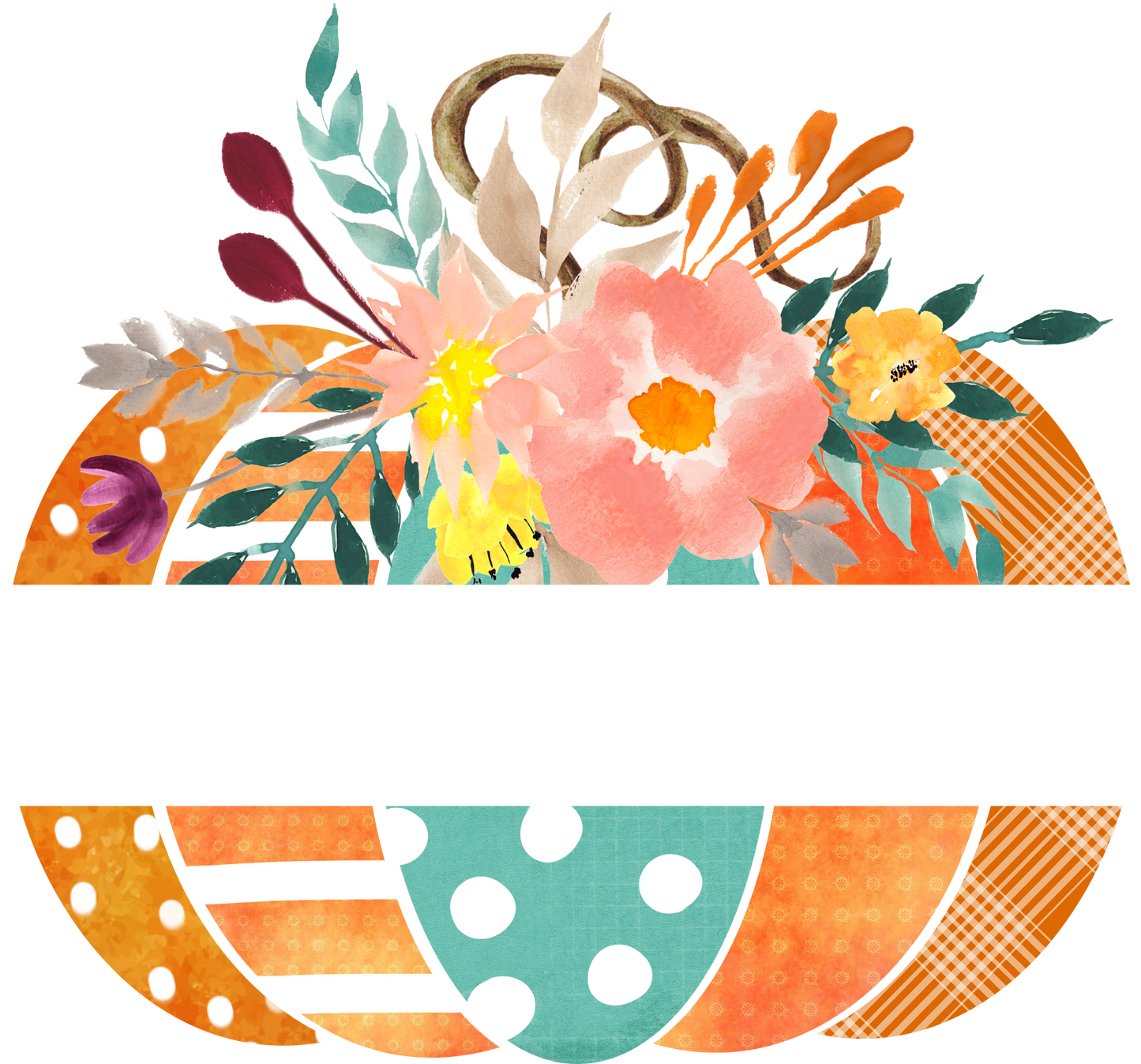 Monogram PumpkinDesign Transfer