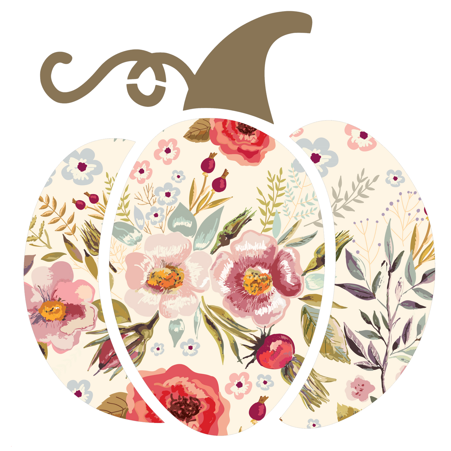 Floral PumpkinDesign Transfer