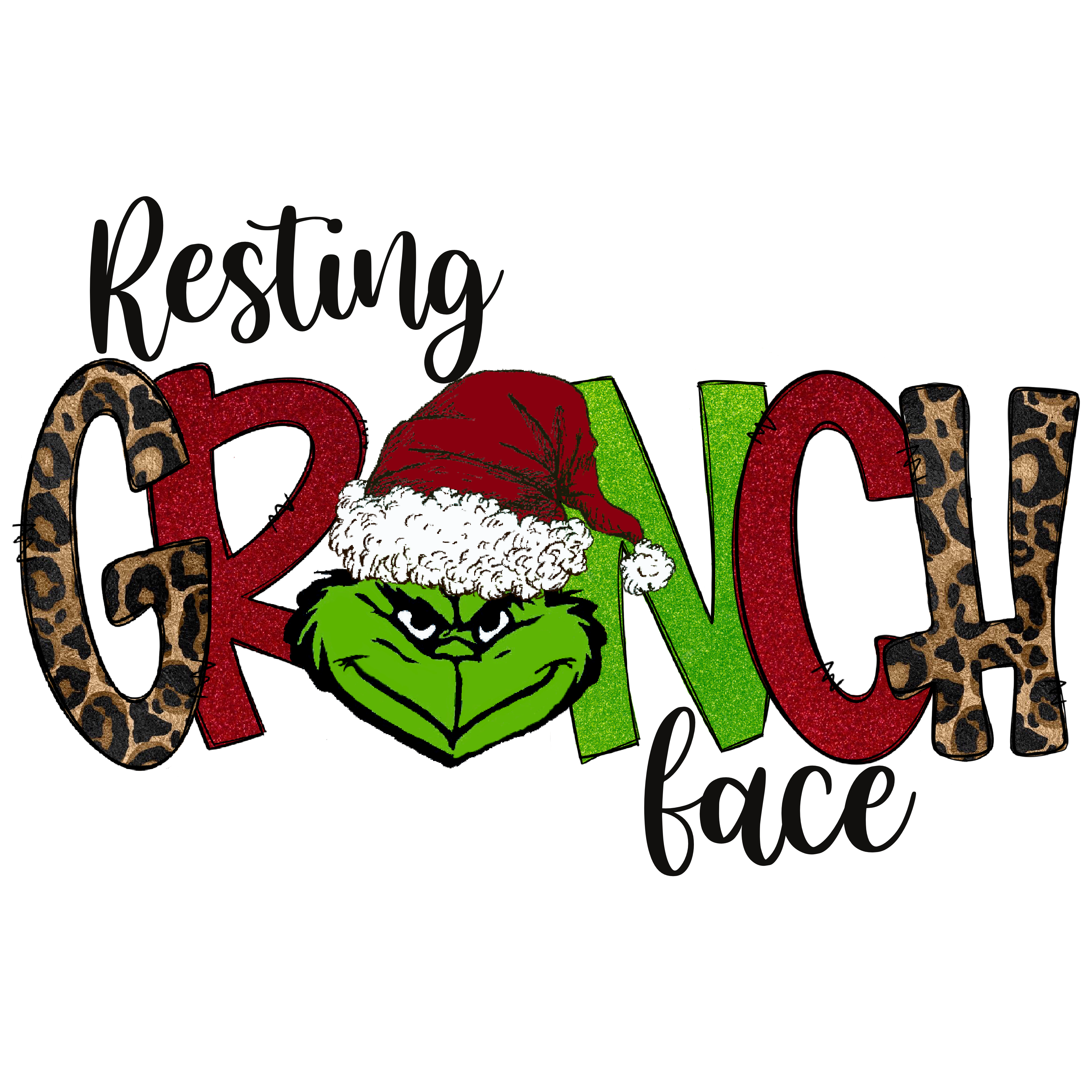 Resting Grinch Face - Sublimation Transfer – Classy Crafts