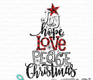 Joy Christmas TreeDesign Transfer
