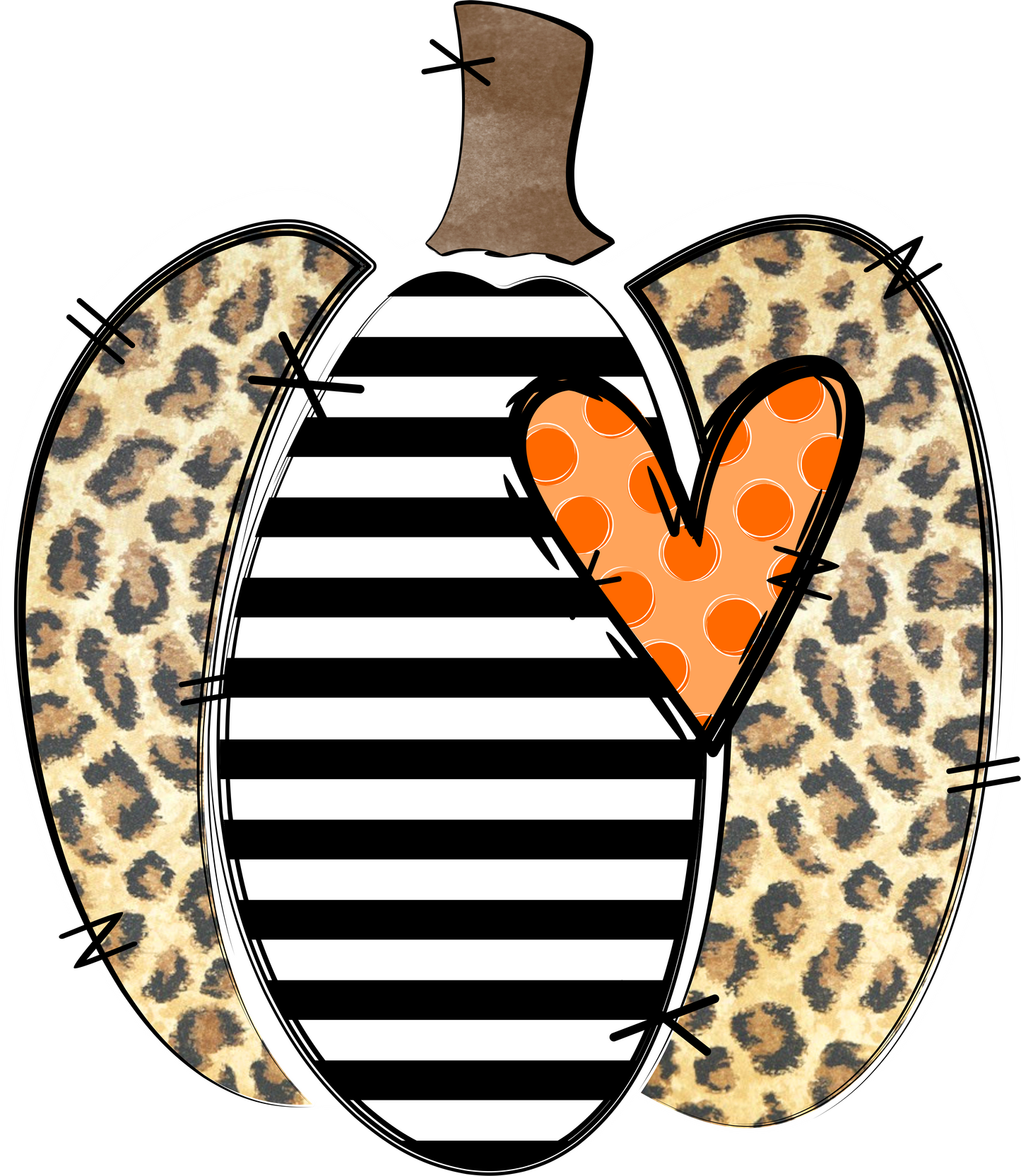 Leopard Striped PumpkinDesign Transfer
