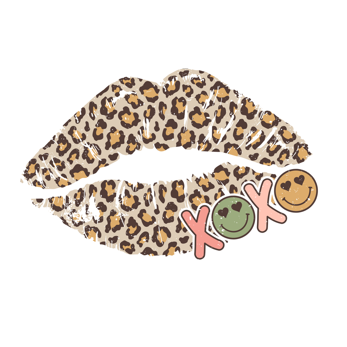 Cheetah Lip XOXO Valentine Design Transfer