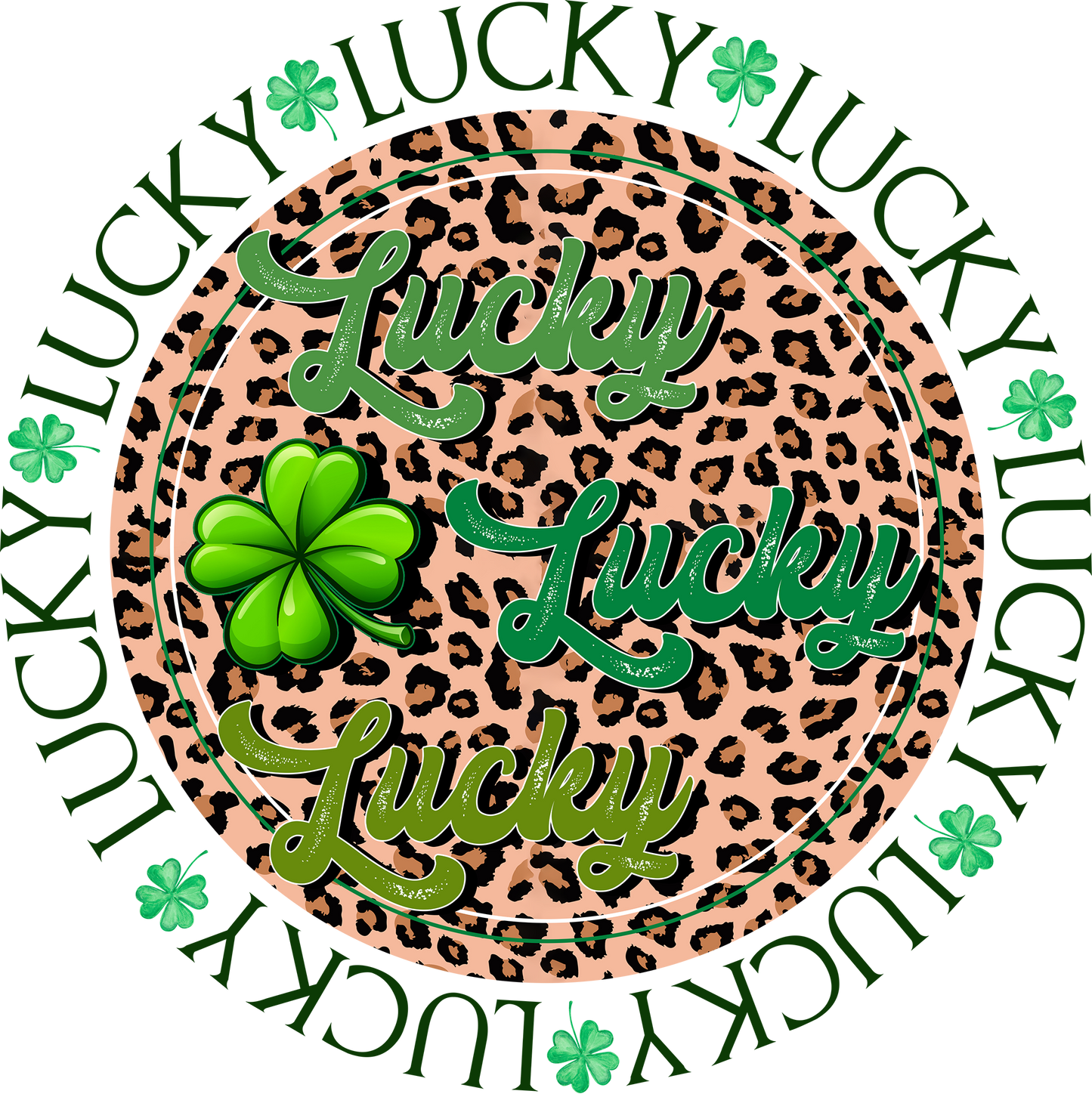 Lucky Cheetah Circle Design Transfer