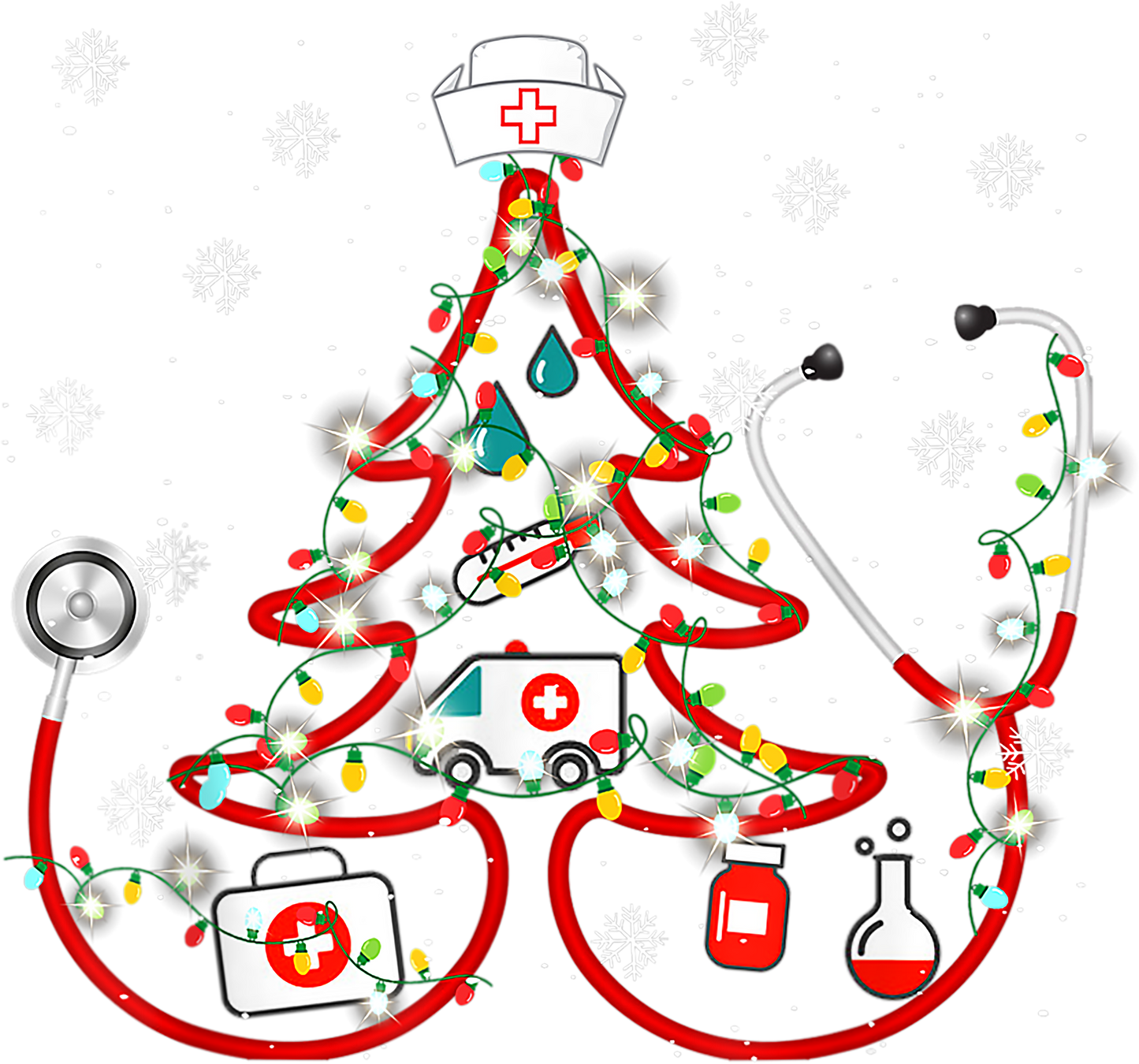 Nurse Tree with Lights Design Transfer