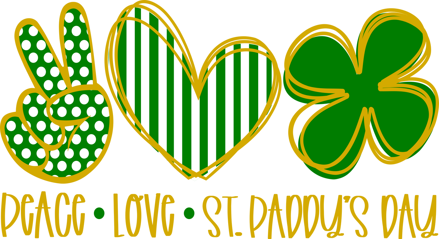 Peace, Love, St. Patty's DayDesign Transfer