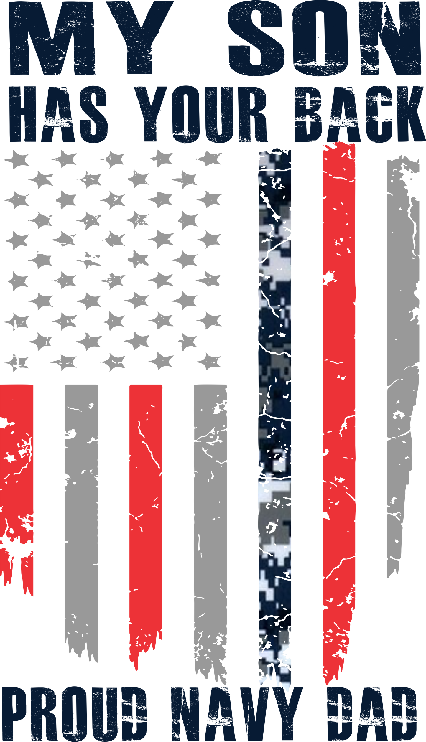 Proud Navy Dad Flag Design Transfer