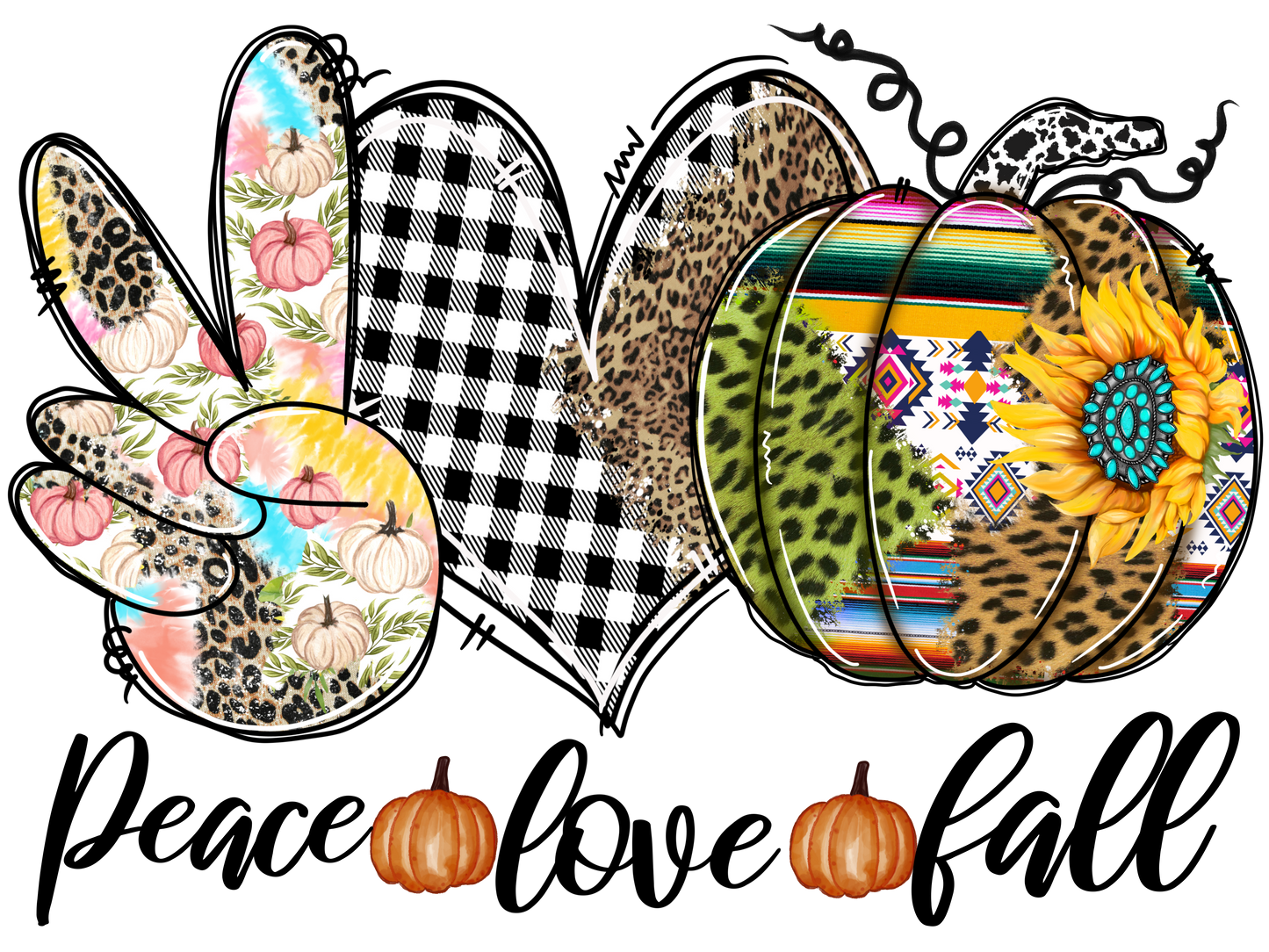Peace, Love, Fall Design Transfer