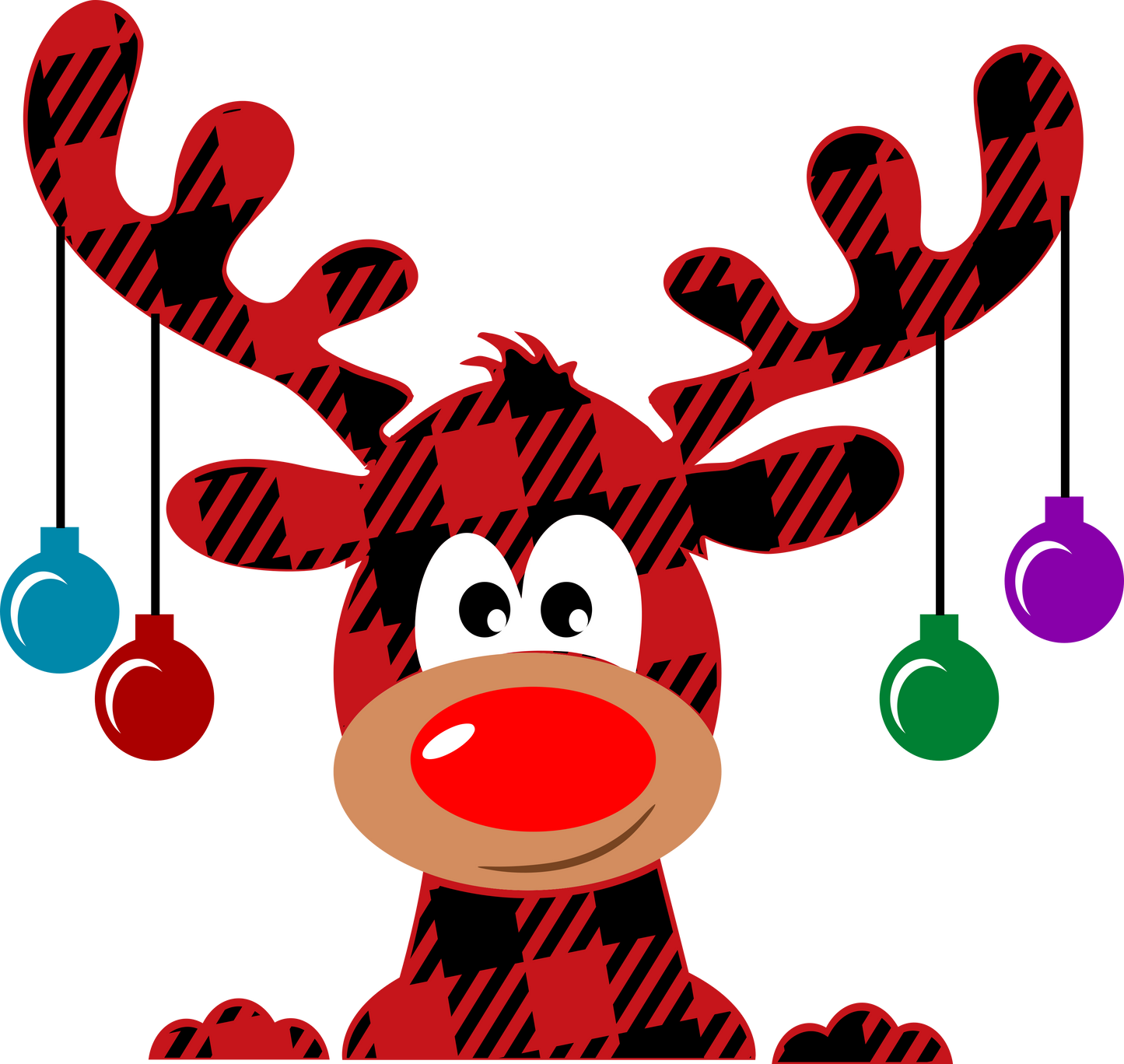 Little Plaid Reindeer Design Transfer