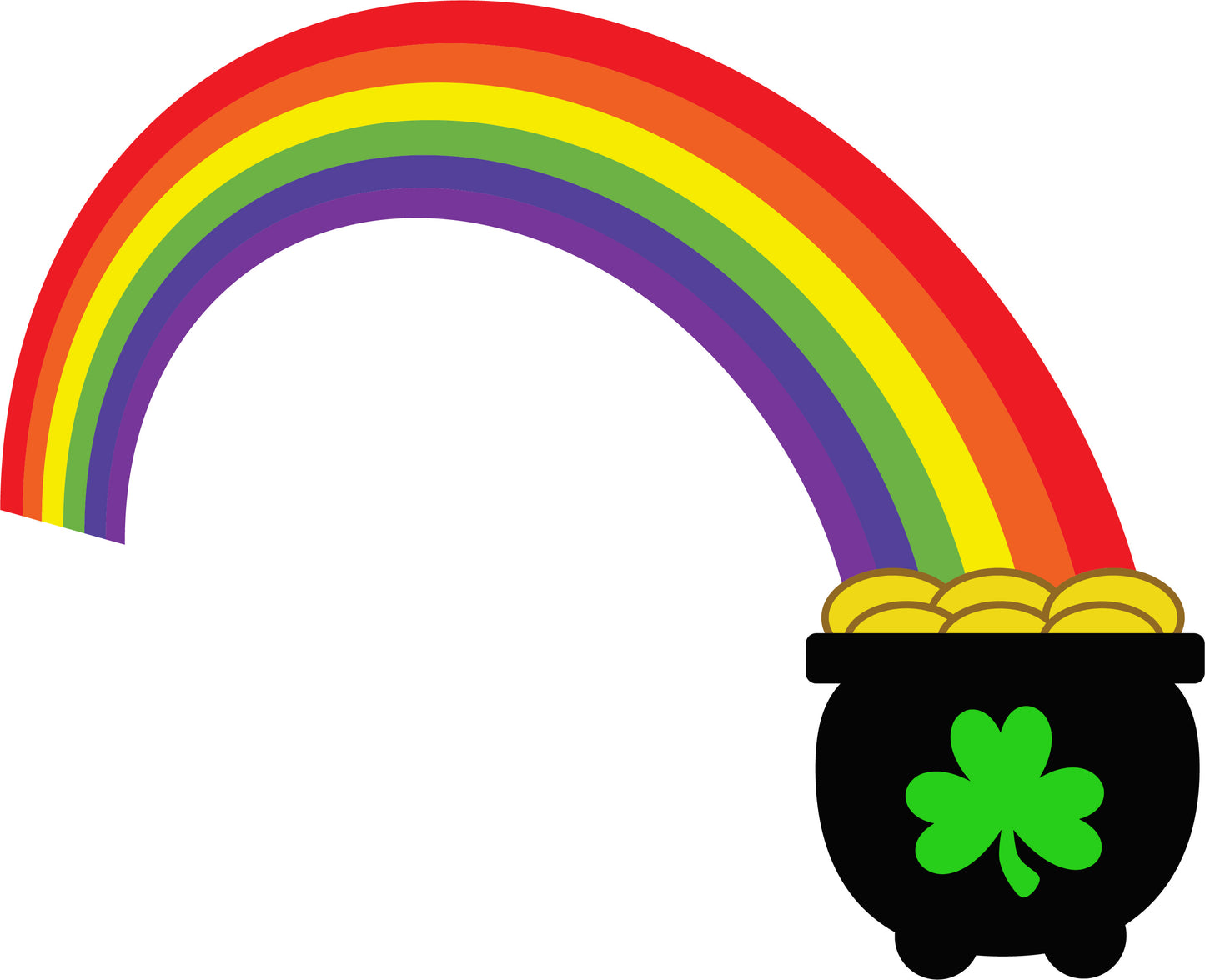 Pot of Gold Rainbow Design Transfer