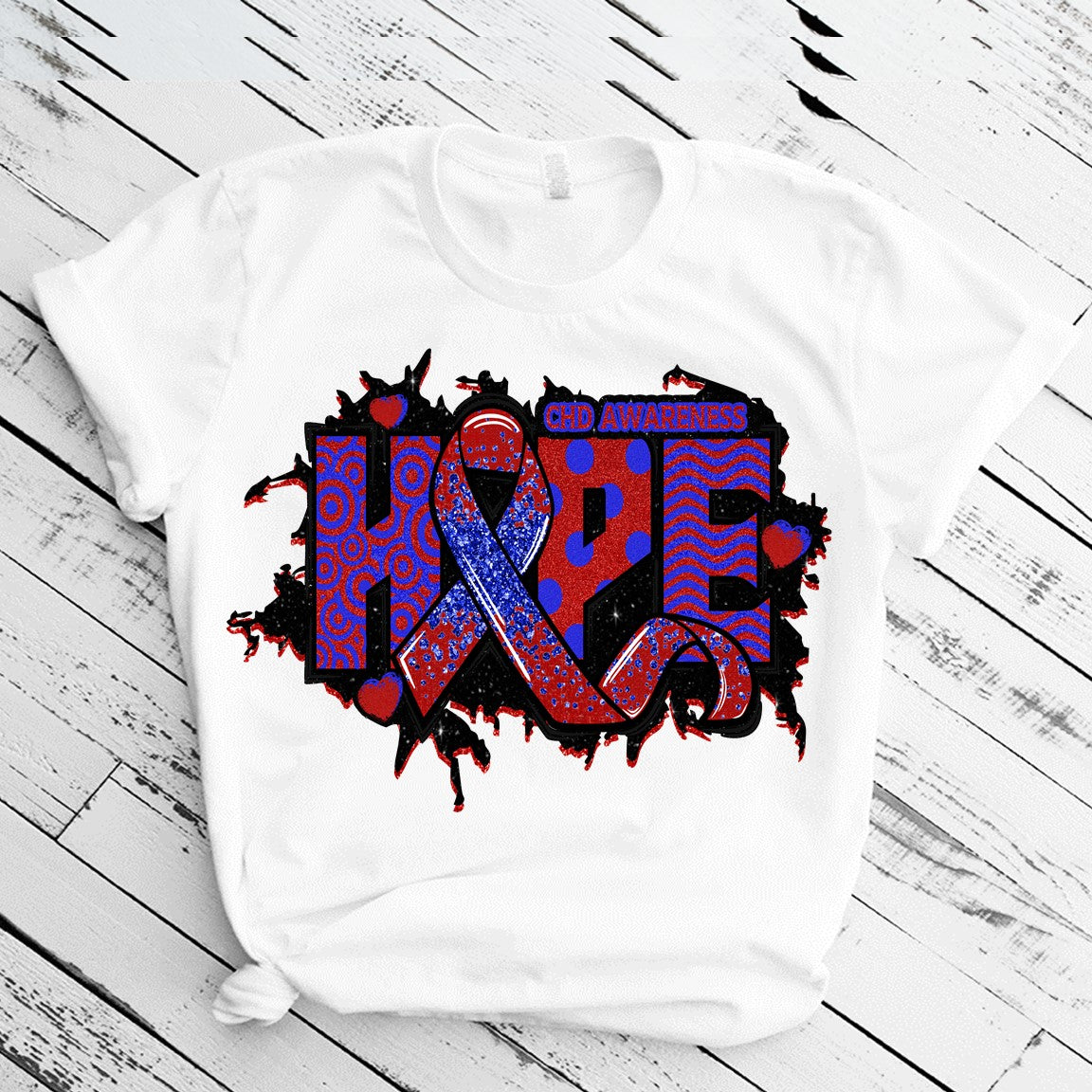 CHD Awareness Hope Splatter Design Transfer