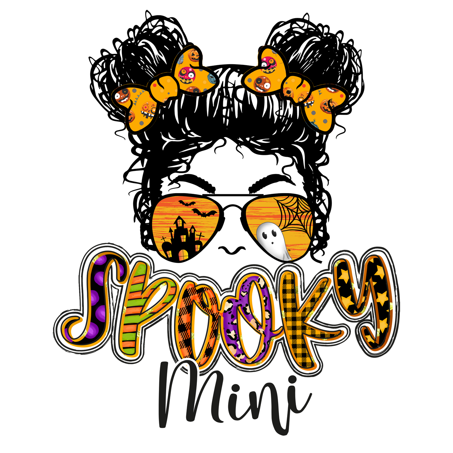 Spooky Mini Space Bun Design Transfer