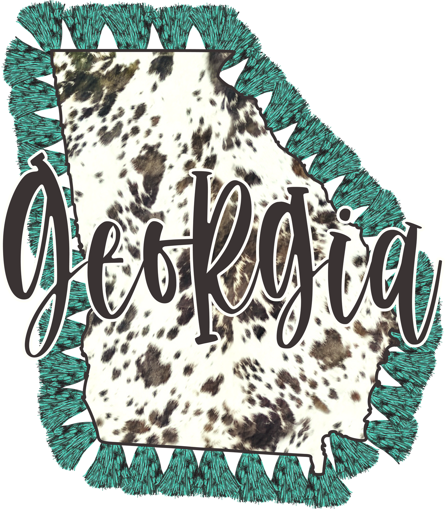 Georgia Cowhide Tassle Design Transfer