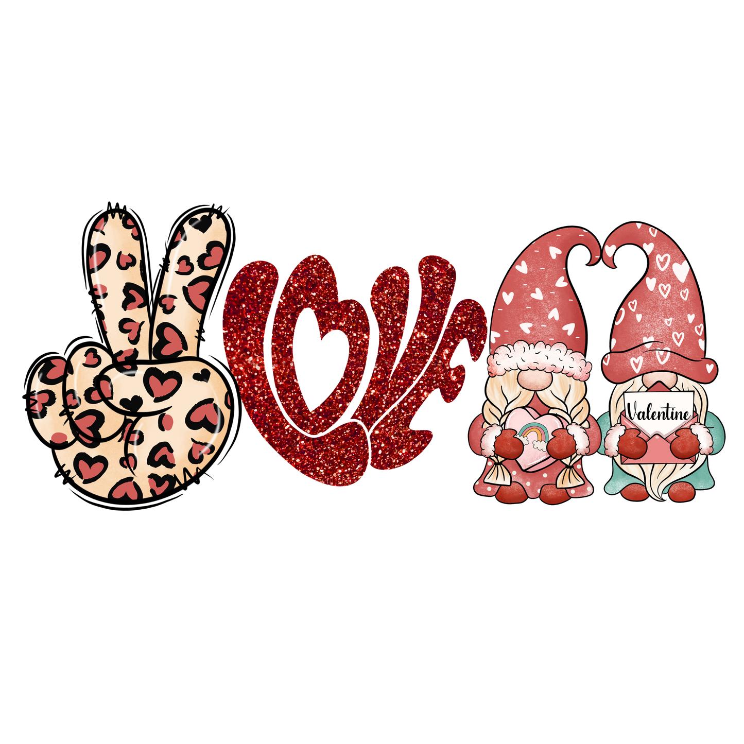 Peace Love Valentine Design Transfer