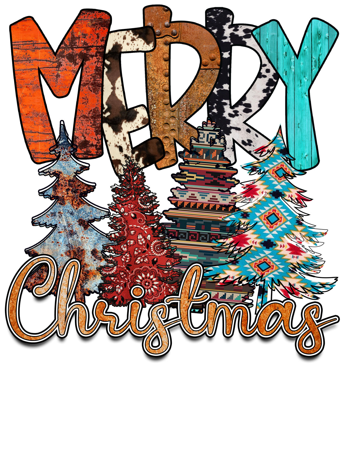 Western Merry ChristmasDesign Transfer