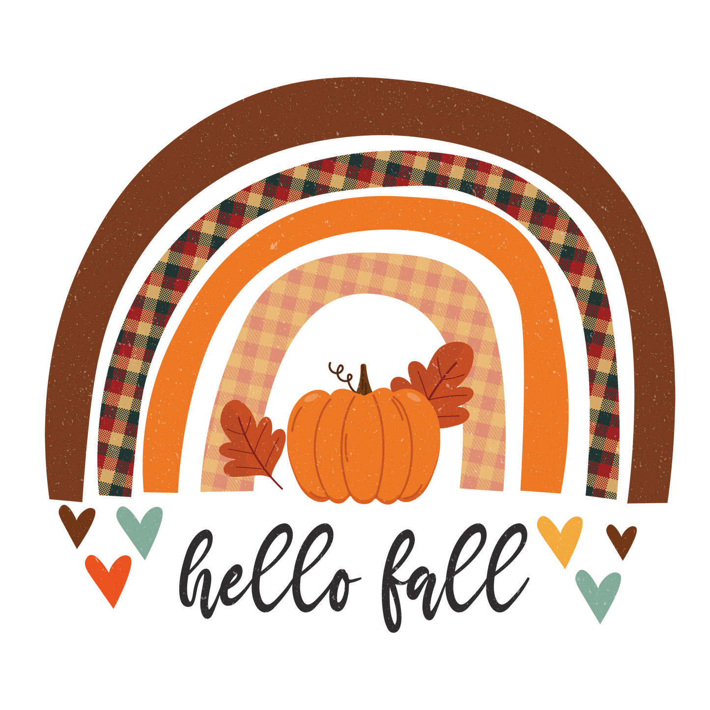 Hello Fall Rainbow Design Transfer