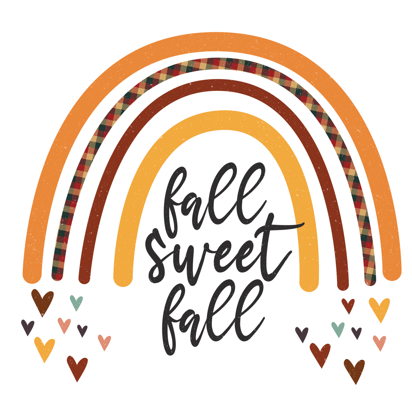 Fall Sweet Fall Rainbow Design Transfer