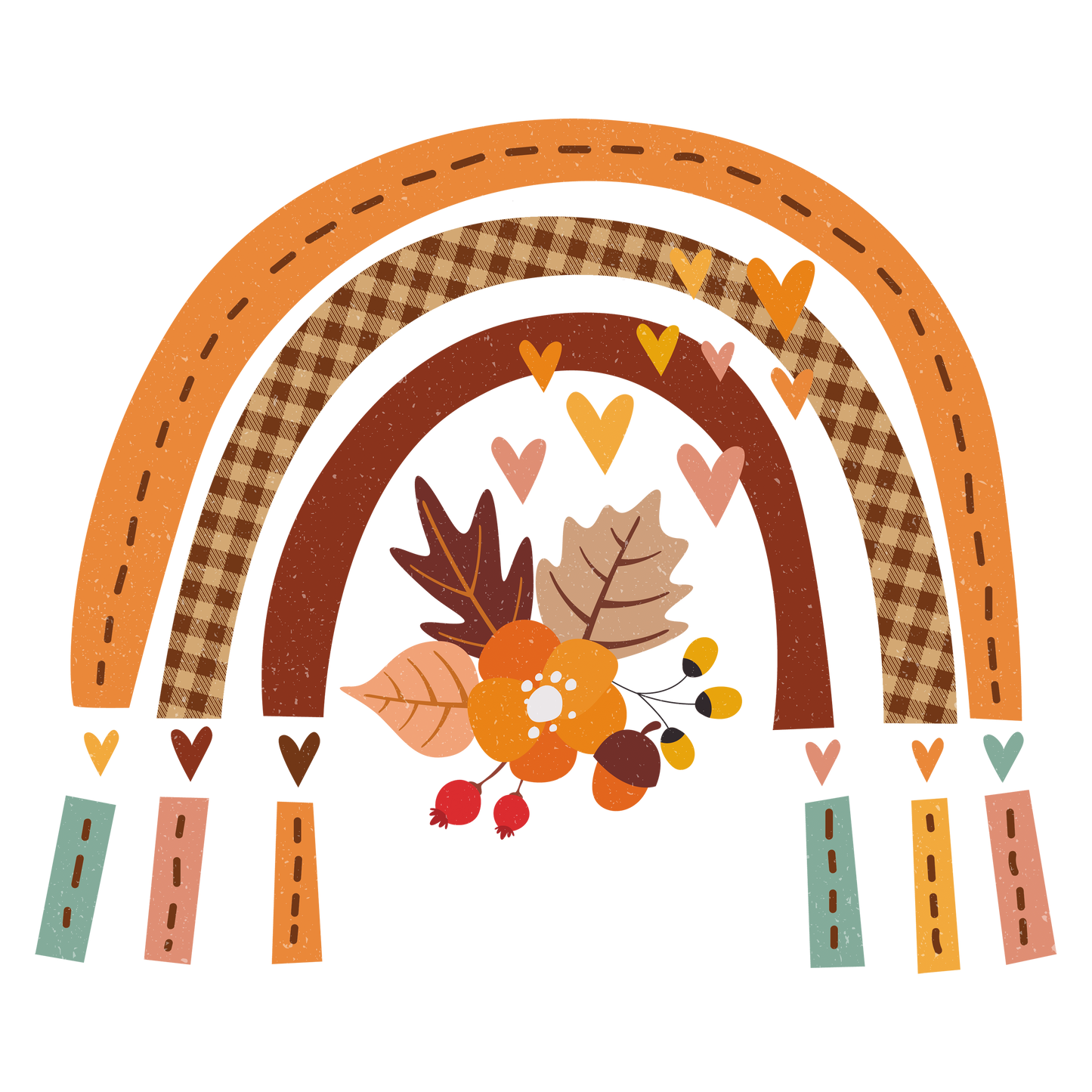 BOHO Fall Rainbow Design Transfer