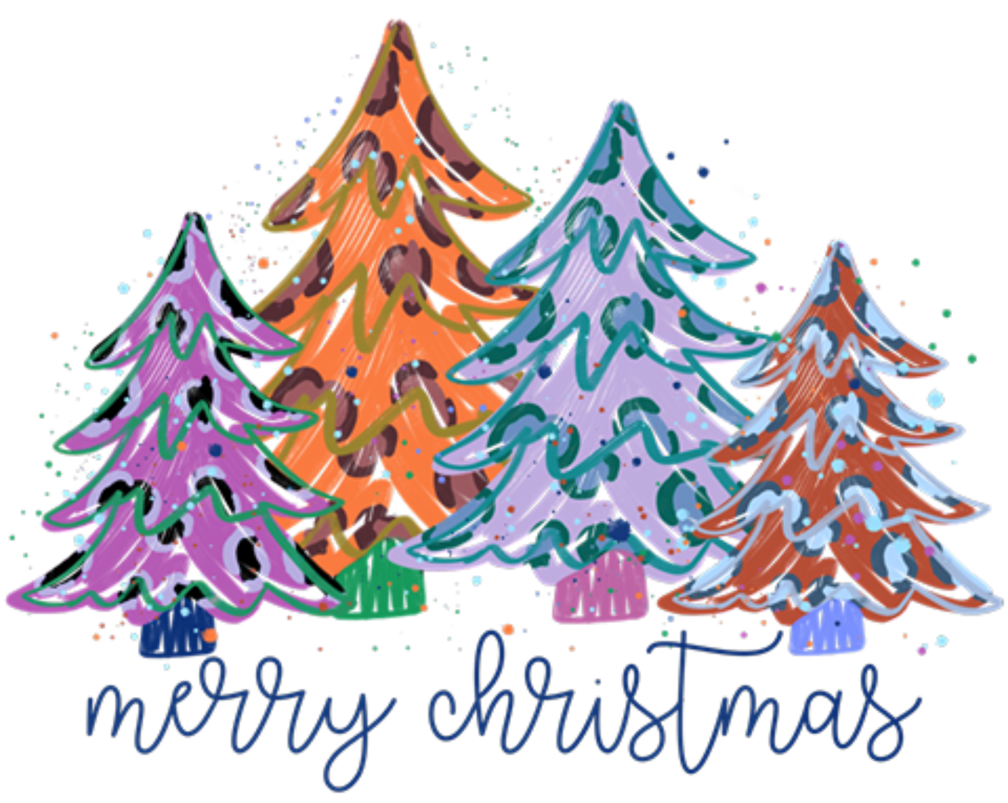 Merry Christmas WatercolorDesign Transfer