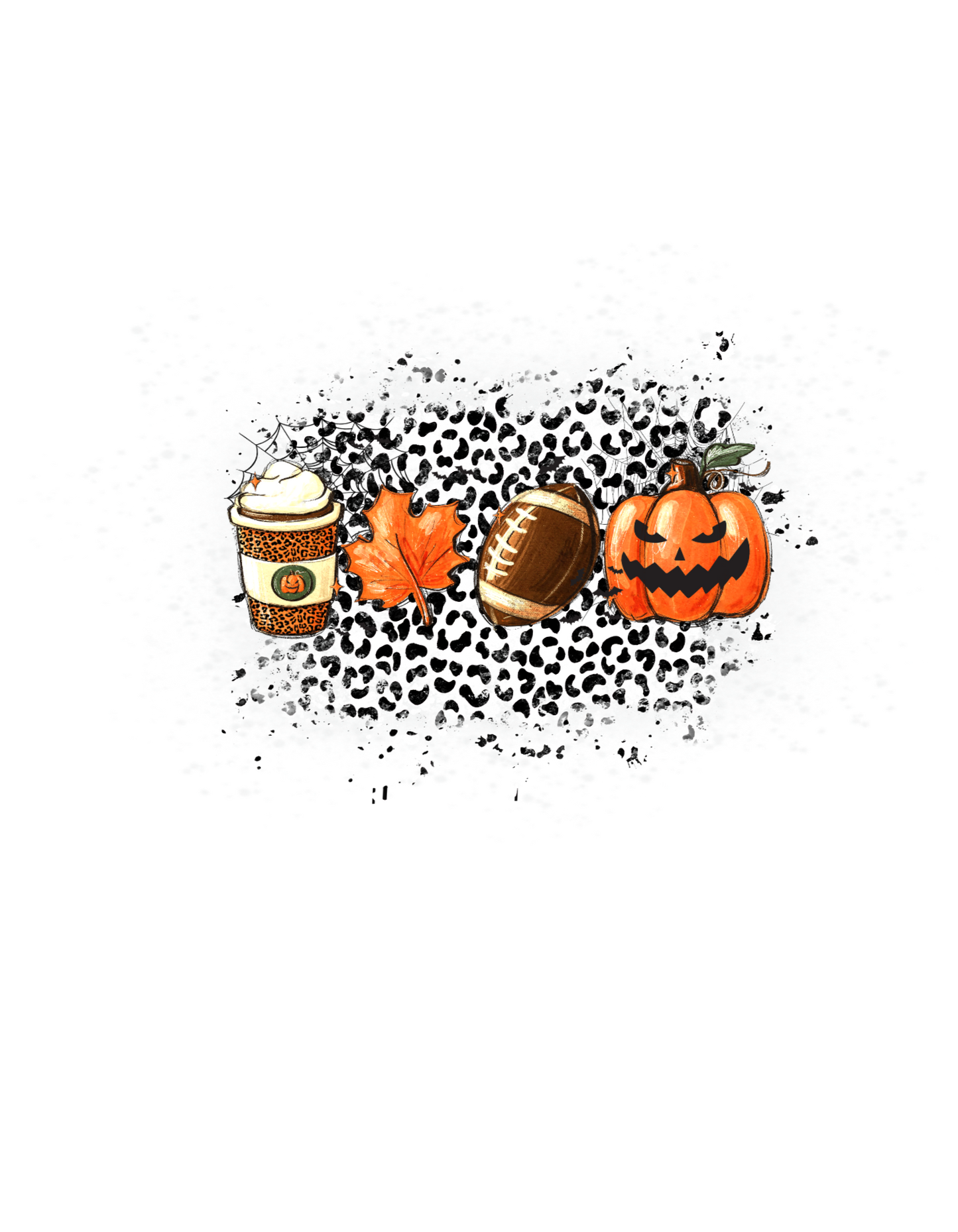 Football Cheetah Halloween Coffee Design Transfer
