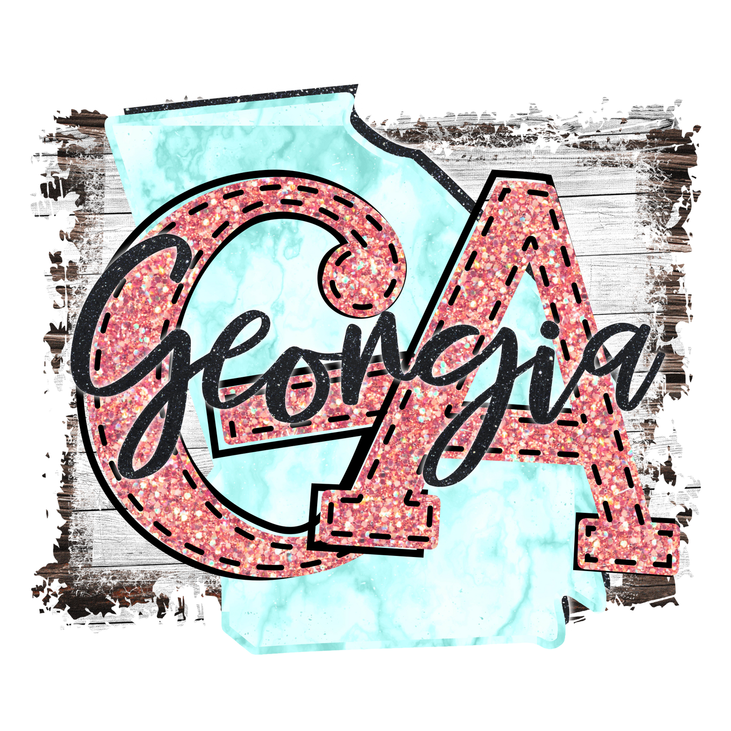 Georgia Turquoise Design Transfer
