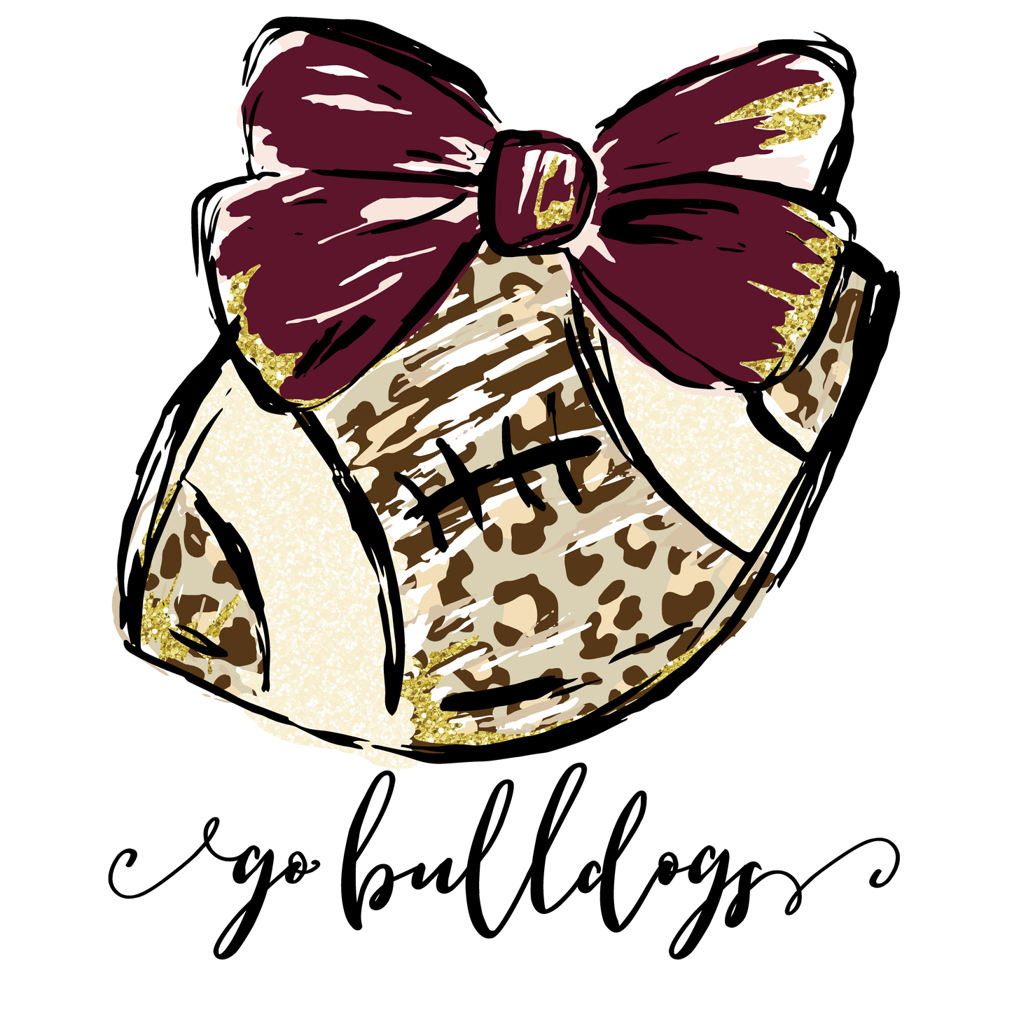 Go Bulldogs Football with BowDesign Transfer