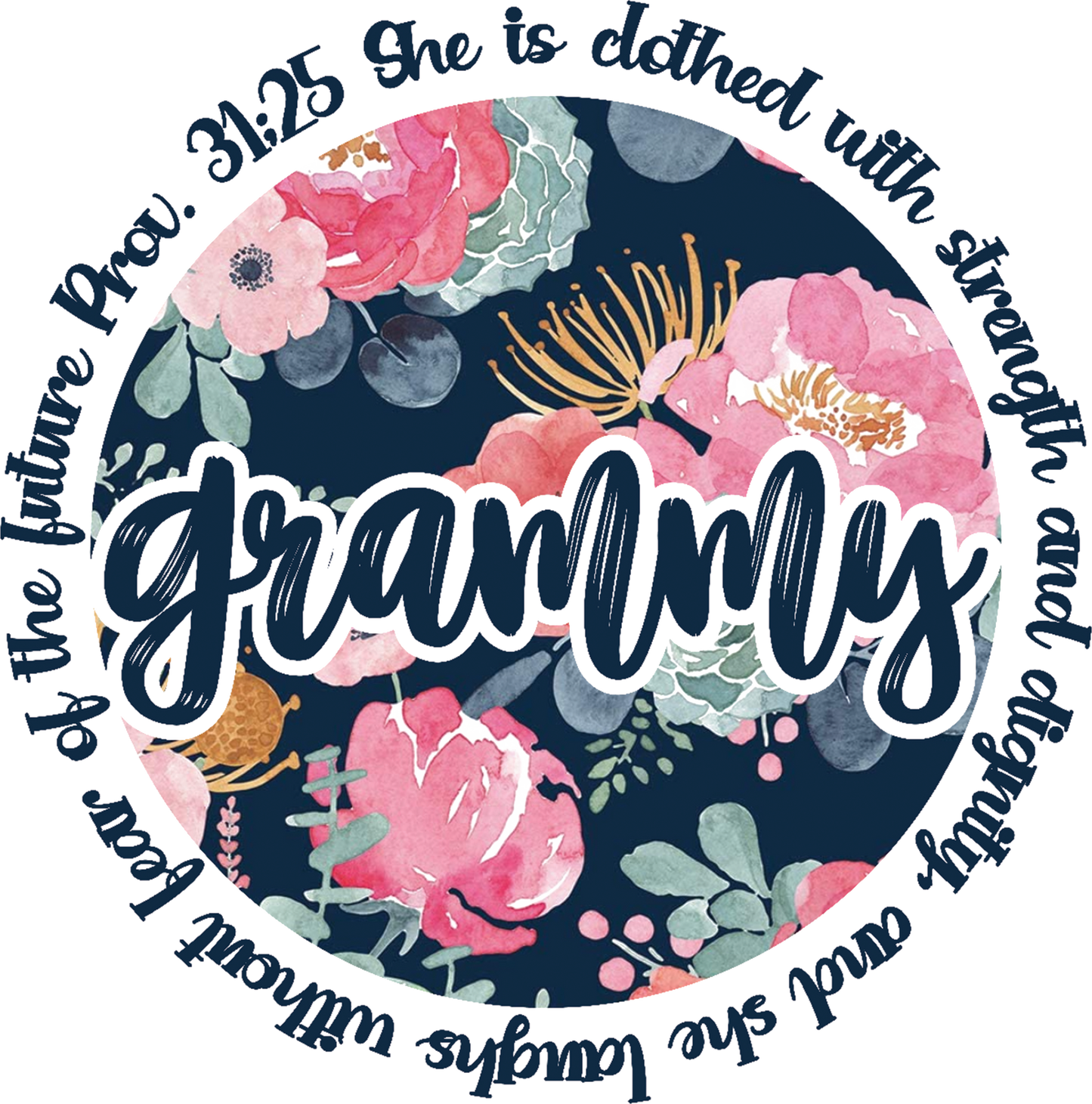 Prov. 31 Grammy Floral Design Transfer