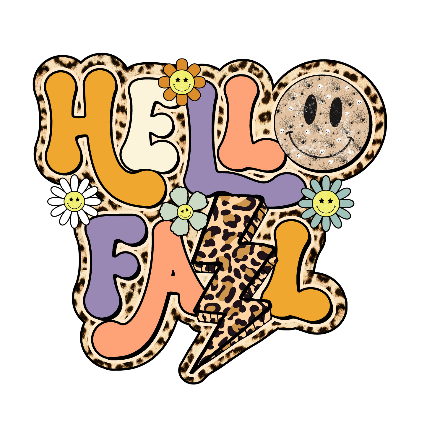 Hello Fall Lightning Design Transfer