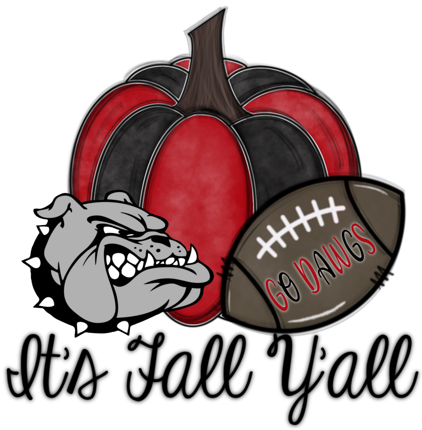 It's Fall Y'All Georgia Bulldogs Design Transfer