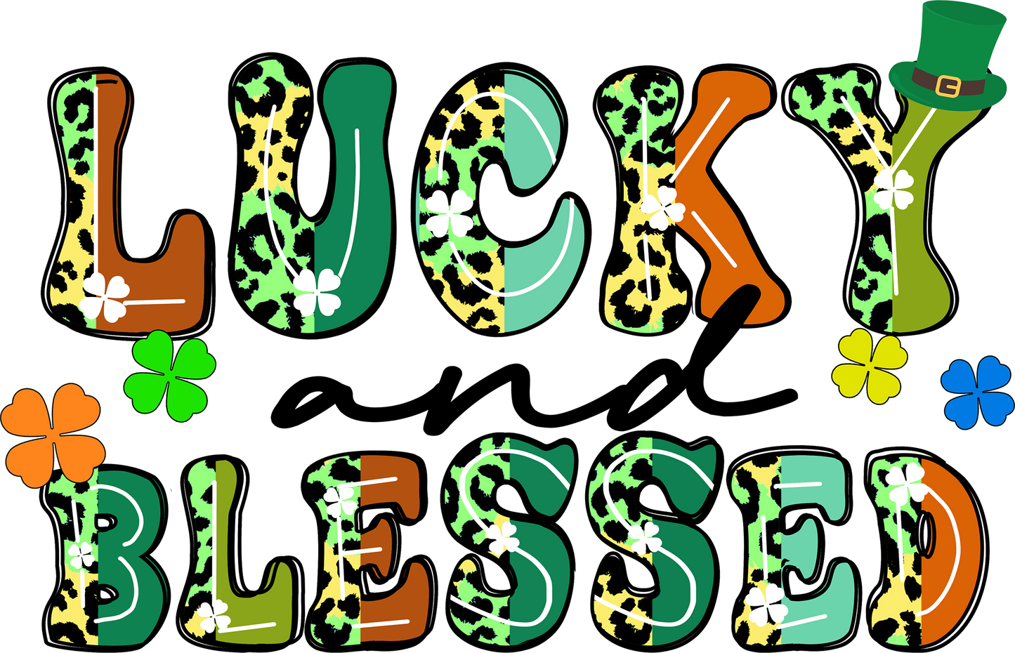 Lucky and Blessed BOHO Design Transfer