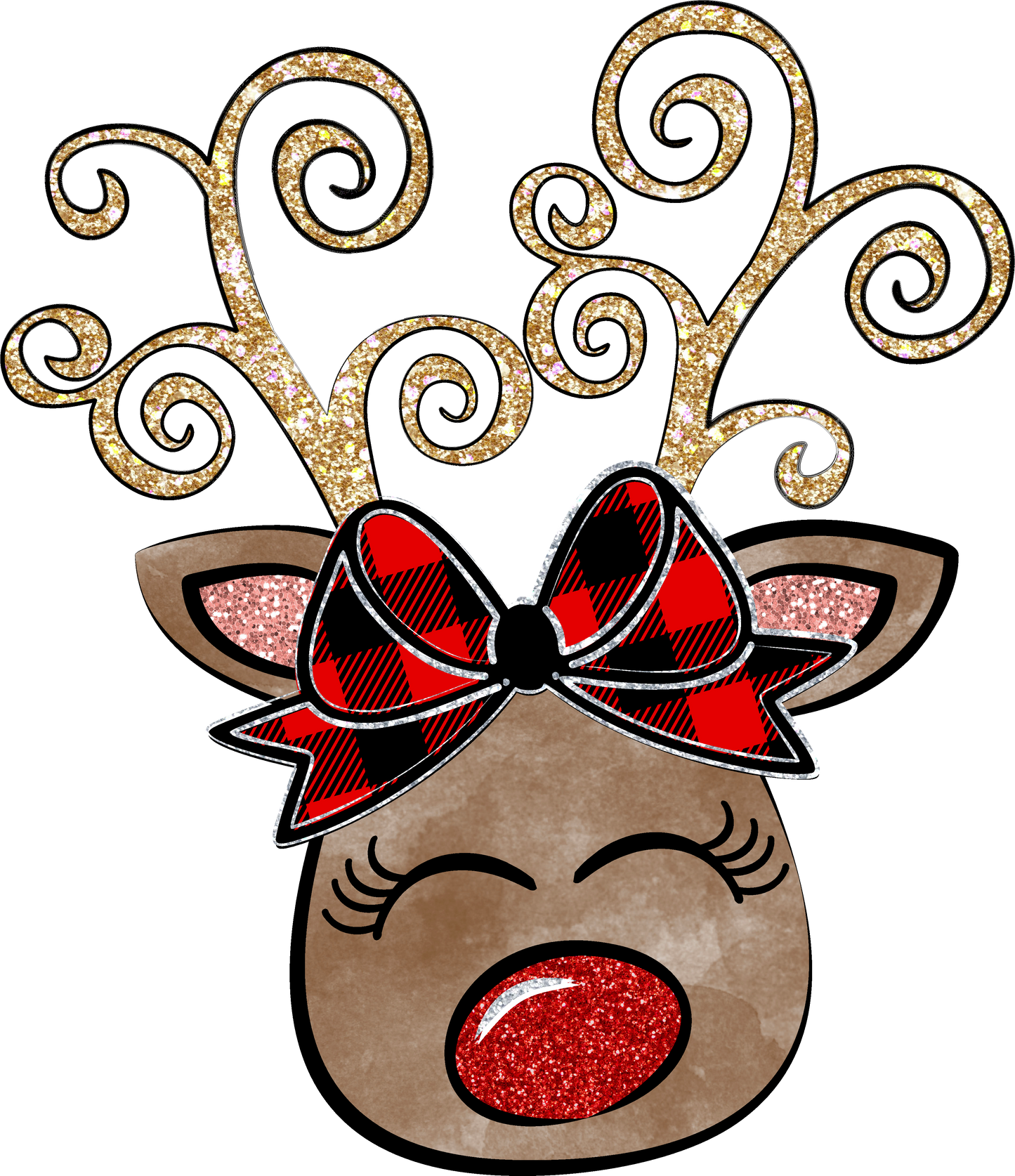 Little Girl Reindeer Design Transfer