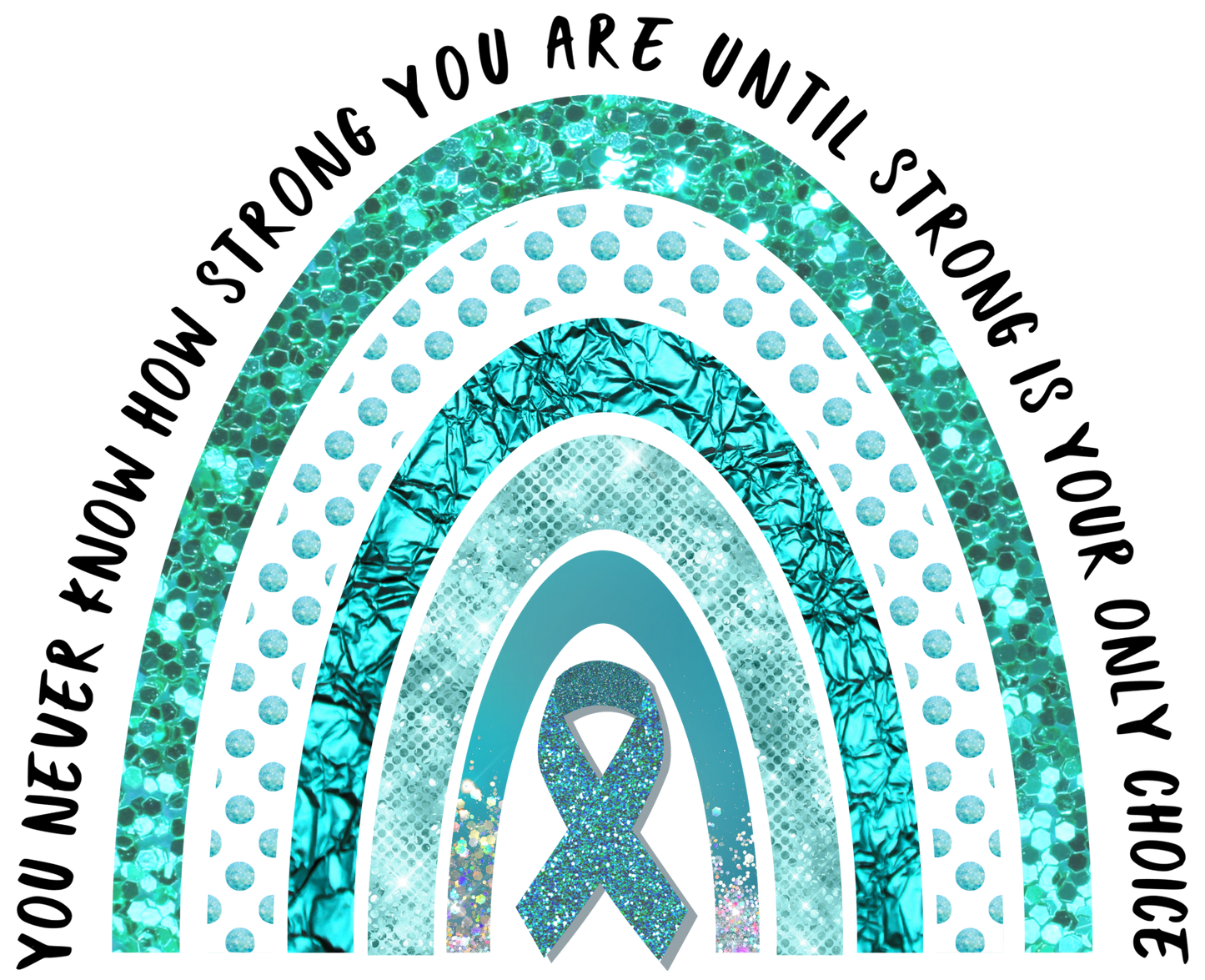 Teal Rainbow Design Transfer