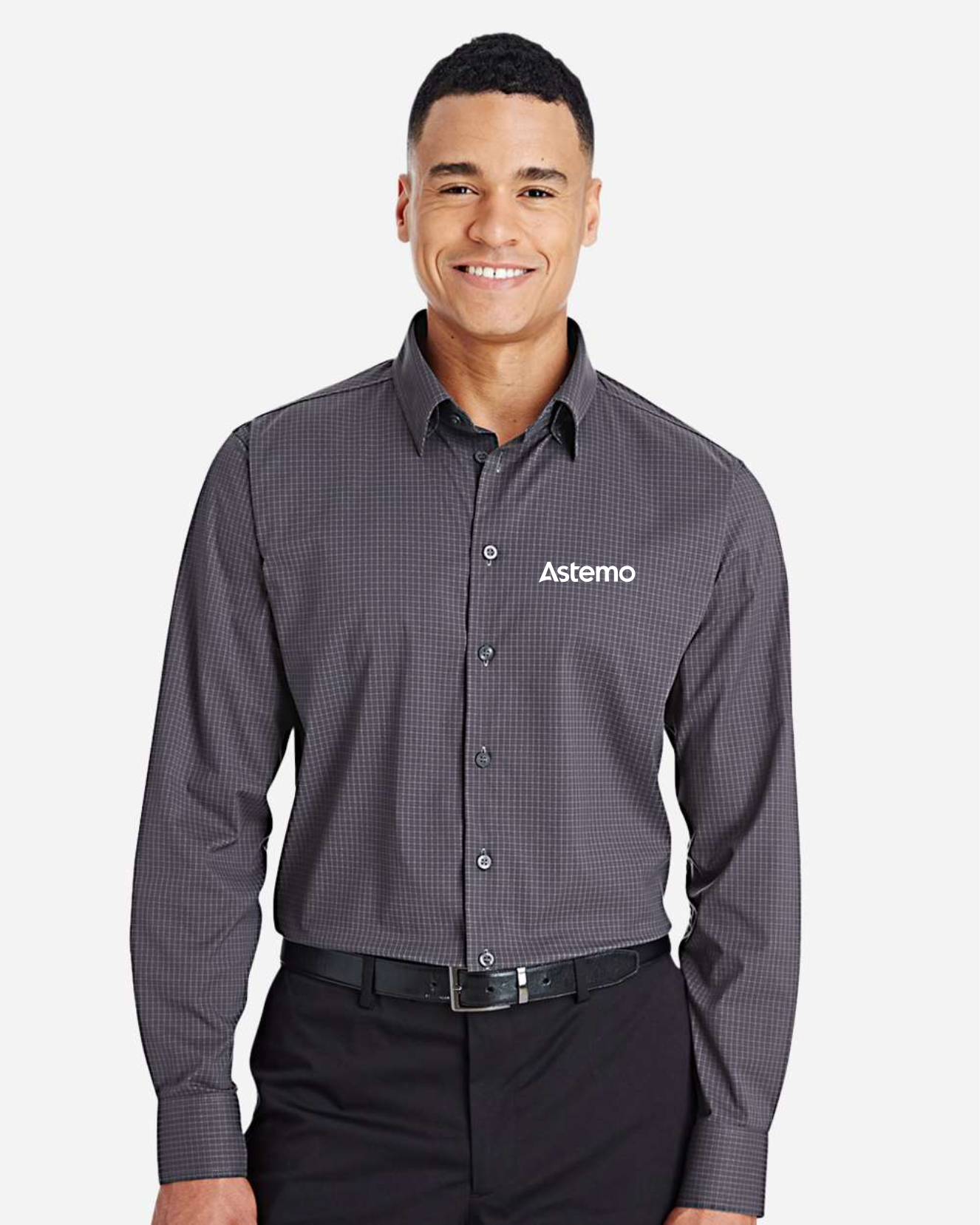 Men's CrownLux Performance® Tonal Mini Check Woven Dress Shirt