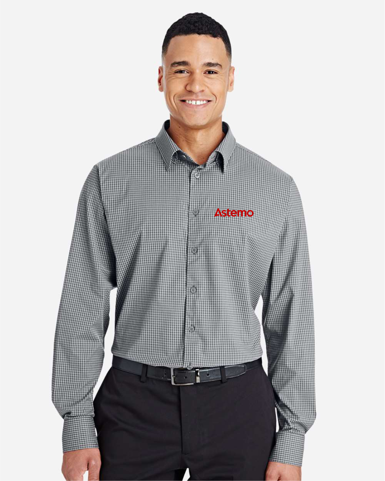 Men's CrownLux Performance® Tonal Mini Check Woven Dress Shirt