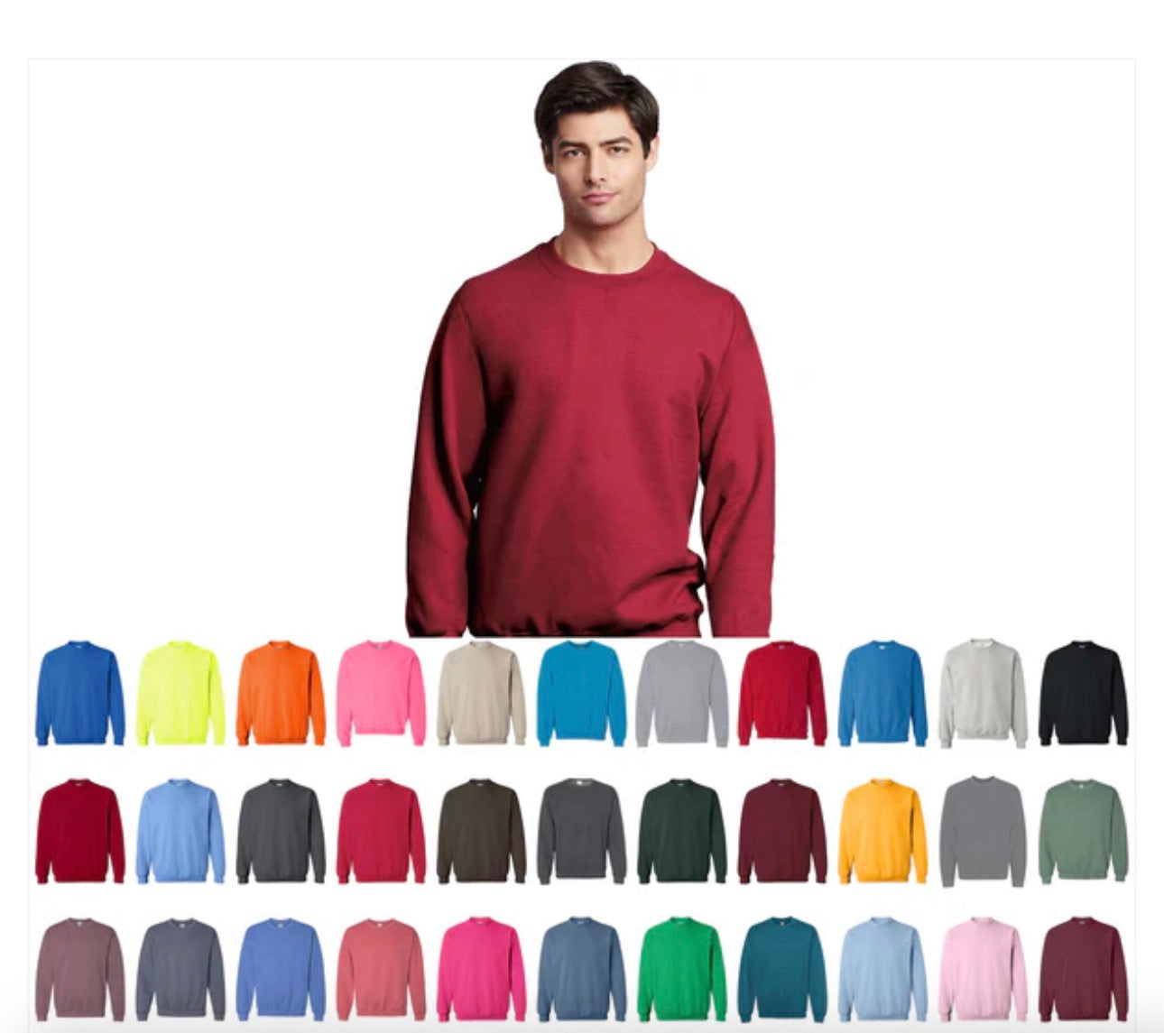 Crewneck sweatshirt professional printed front