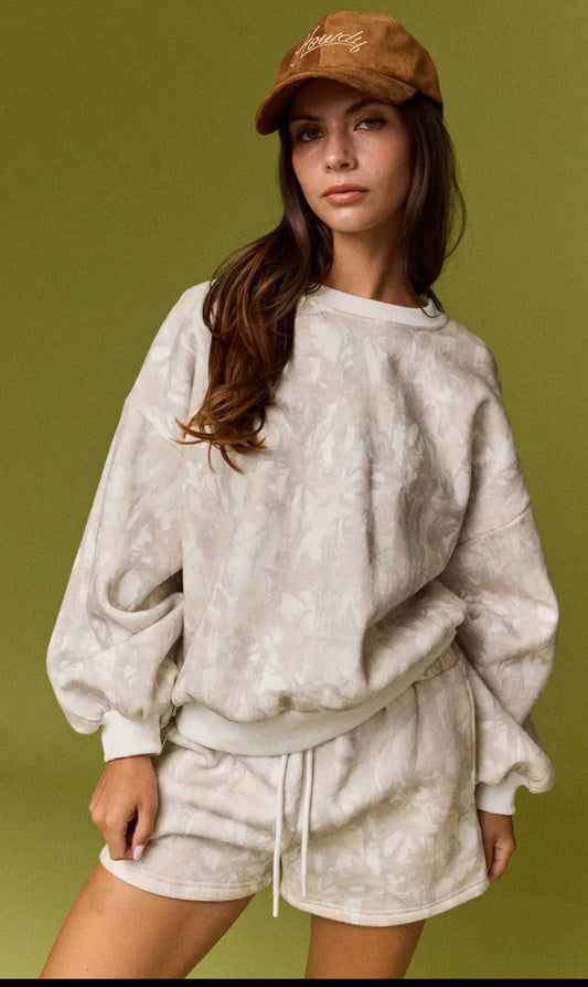 Woodland Camo Crewneck and Short Set-SOFT!