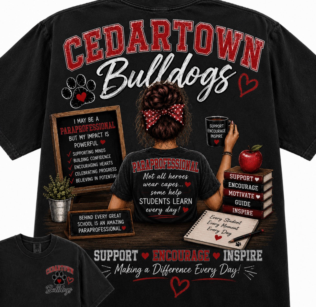 Staff shirts- put school/county in notes
