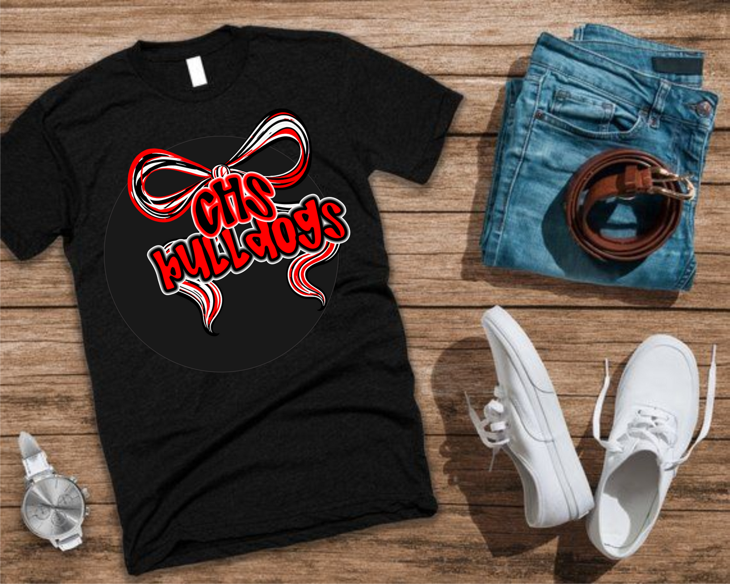 CHS Bulldogs scribble Bow