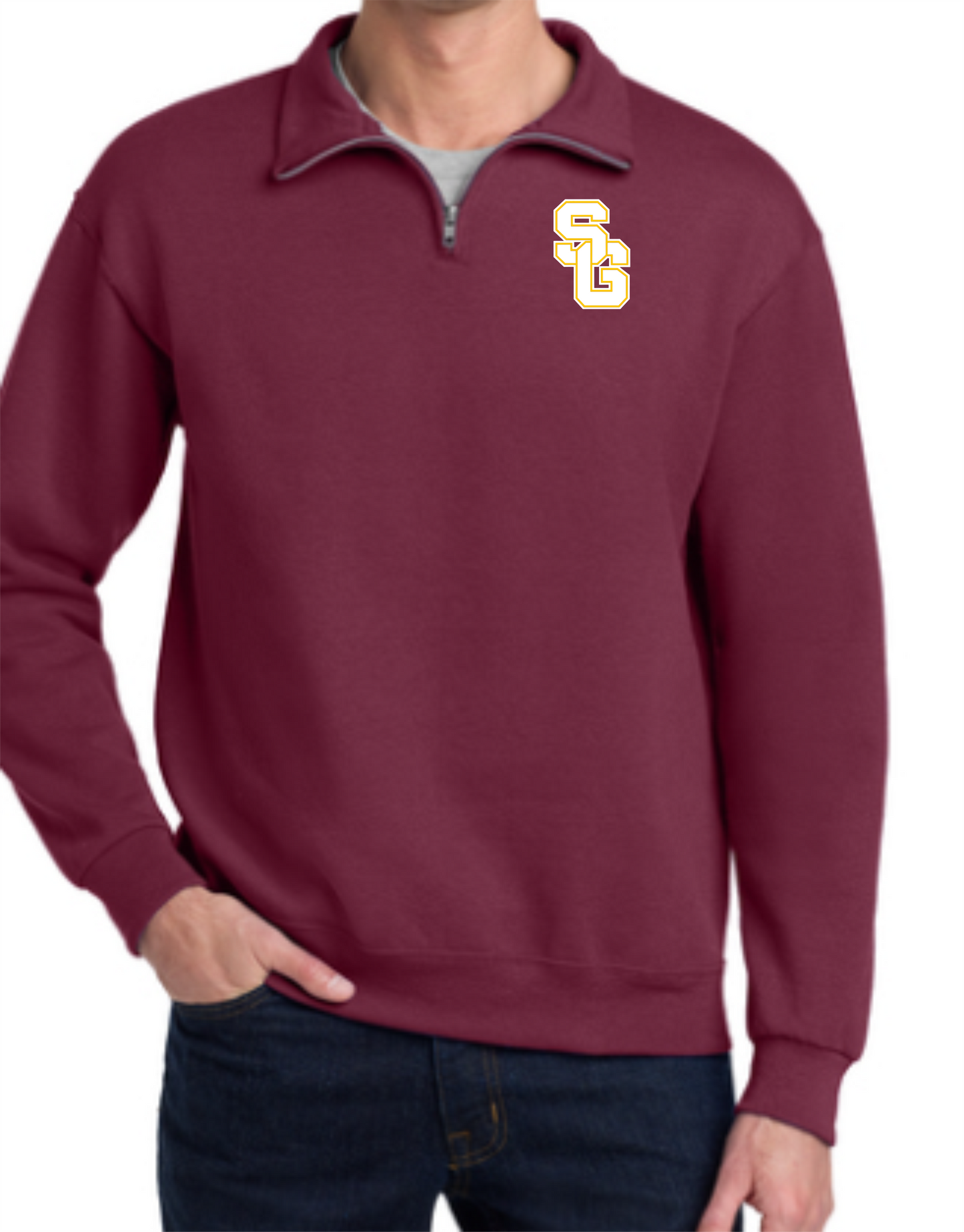 Spring Garden Jerzee 1/4 Zip with Embroidered Logo