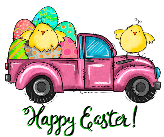 Happy Easter Chick TruckDesign Transfer