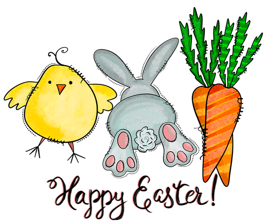 Happy Easter CarrotsDesign Transfer