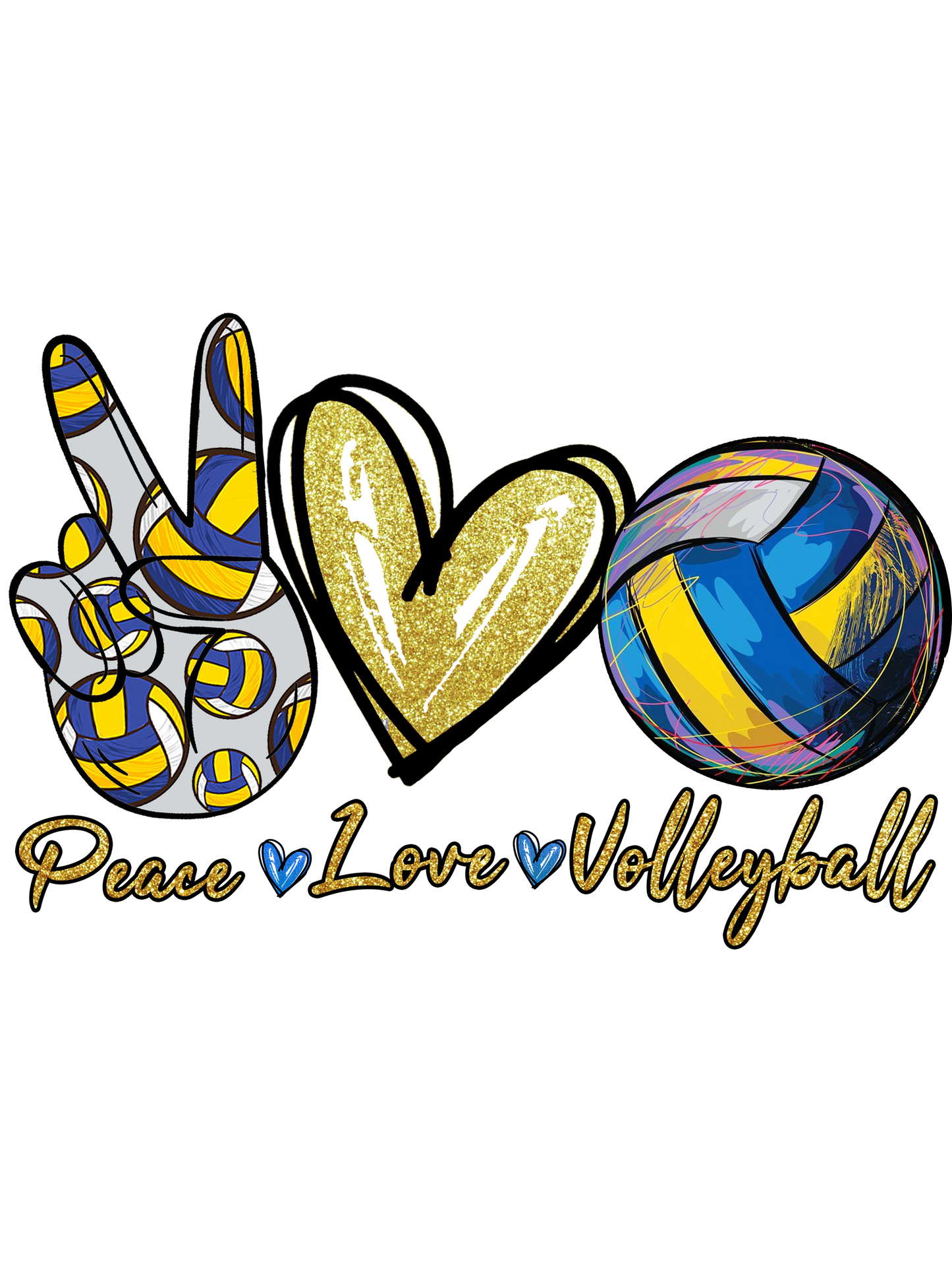 Peace, Love, VolleyballDesign Transfer
