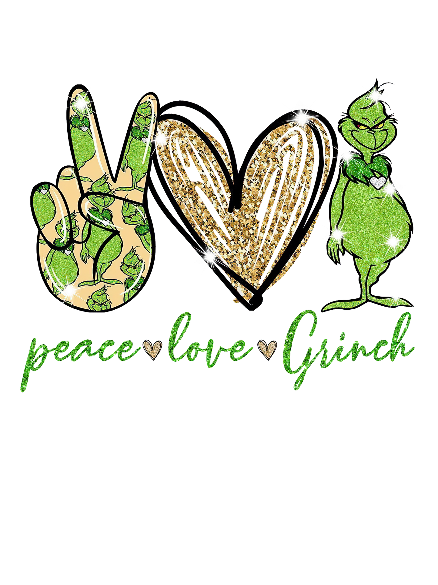 Peace, Love, GrinchDesign Transfer