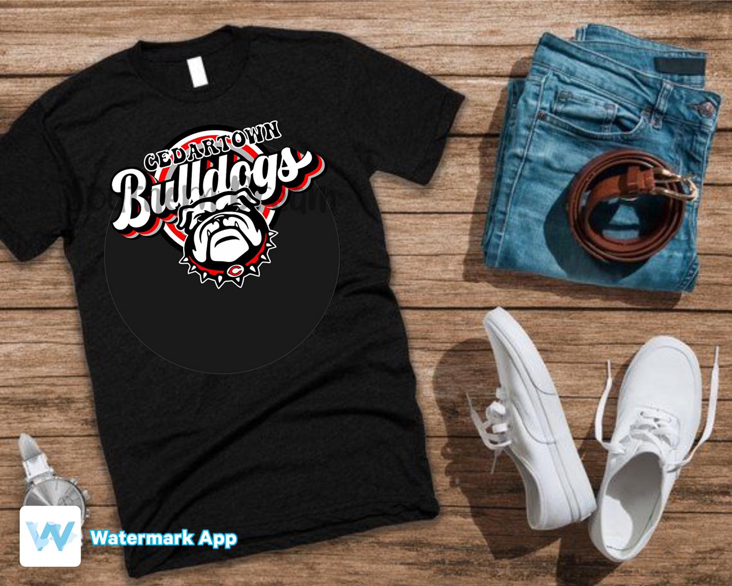 Cedartown Bulldog Retro Groovy T-Shirt