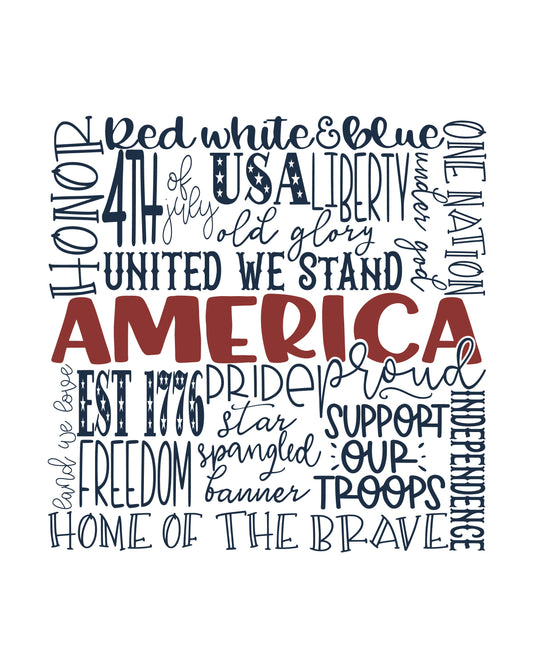 America Words Design Transfer