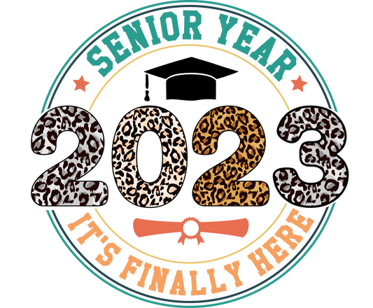 Senior Year leopard 2023 circle Design Transfer