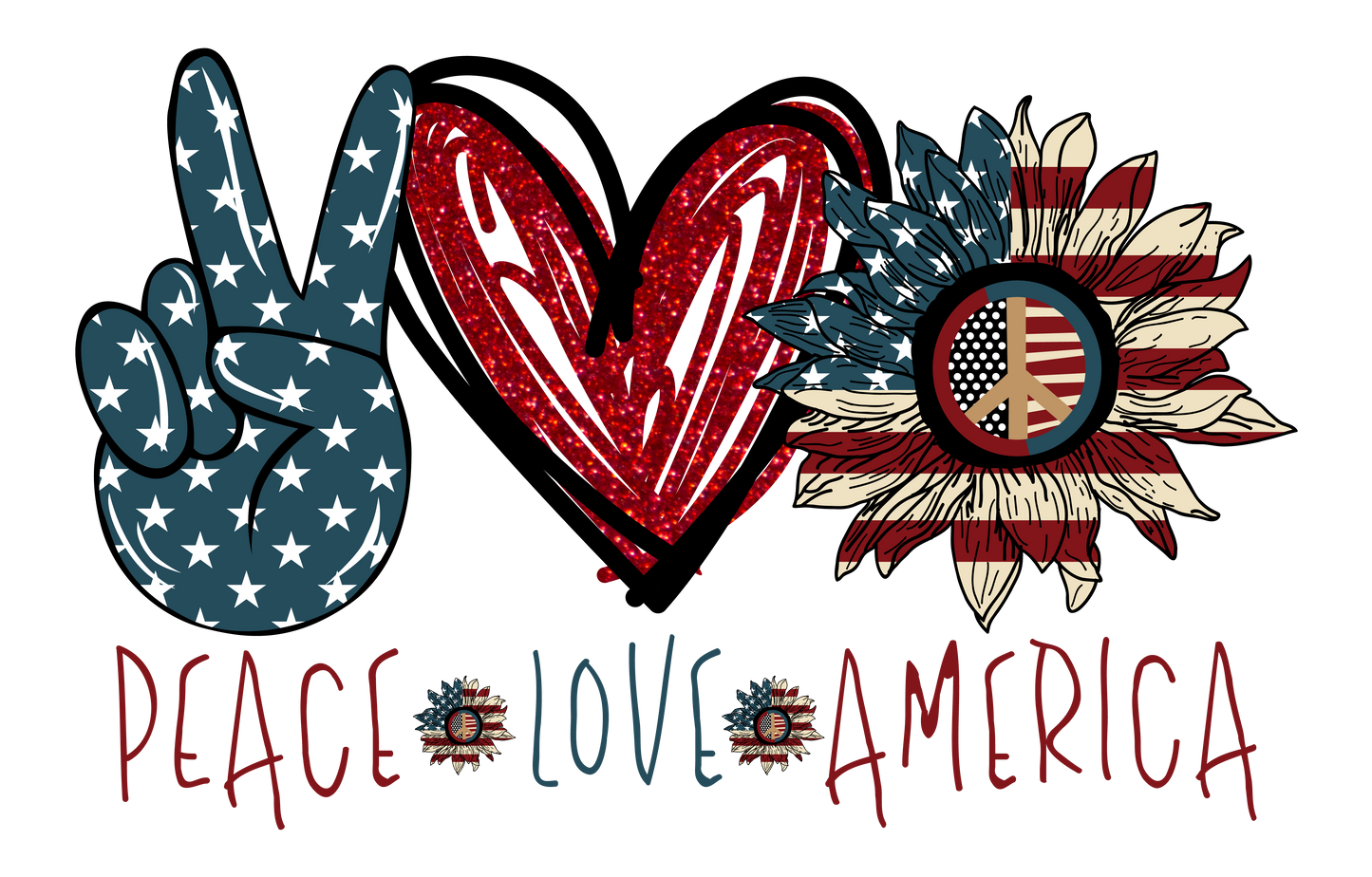 Peace Love America Design Transfer